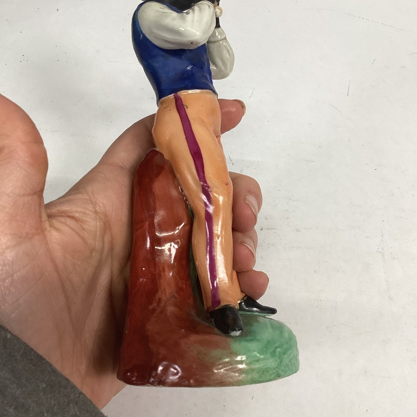 Antique Staffordshire Figurine Of A Man Playing A Flute