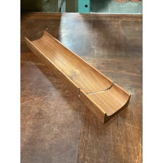 MCM Solid Teak Wood French Bread Holder Slicer Thailand - 17.5”