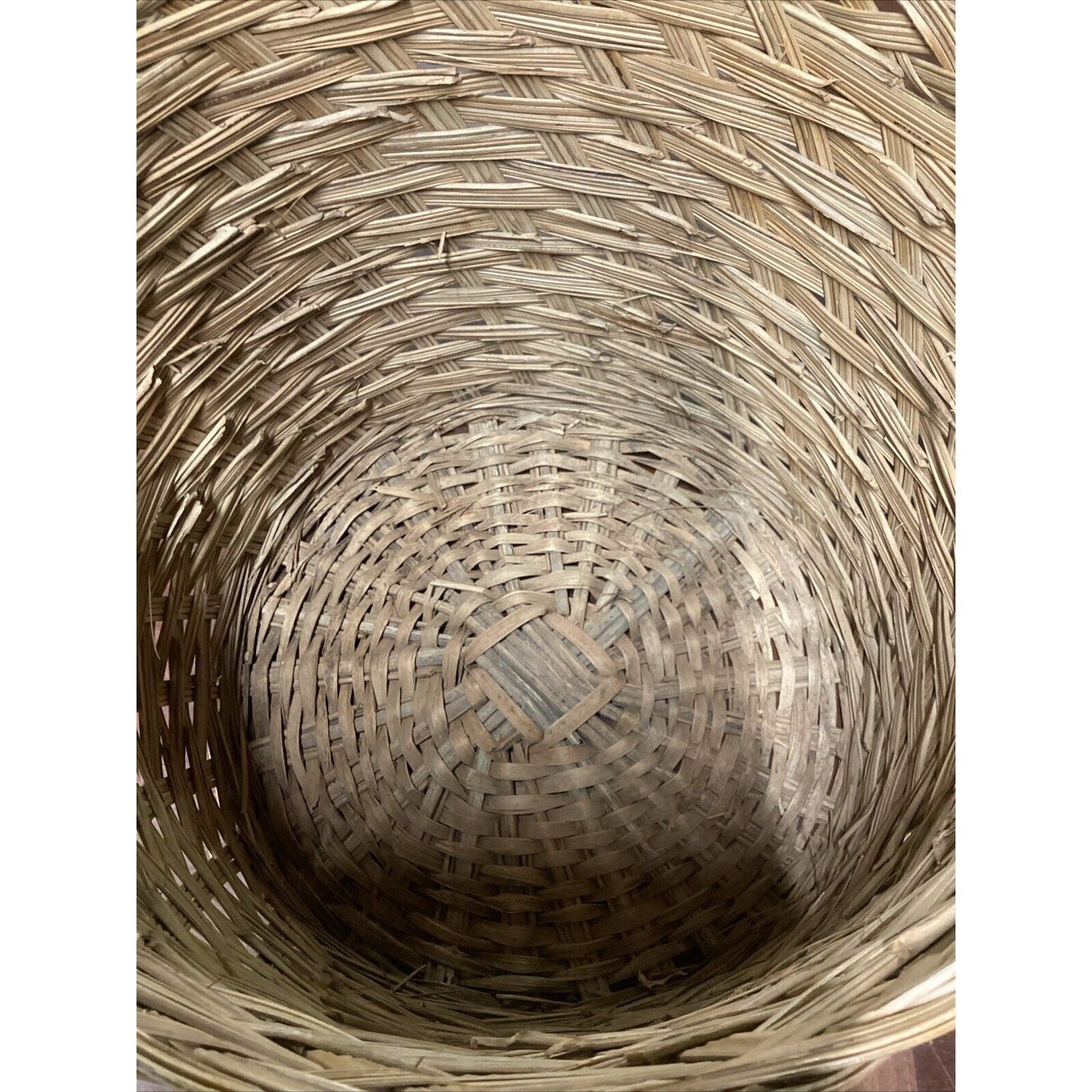 Wicker Rattan Hand Woven Laundry Basket Waste Basket - 13.5"Hx13.5"D