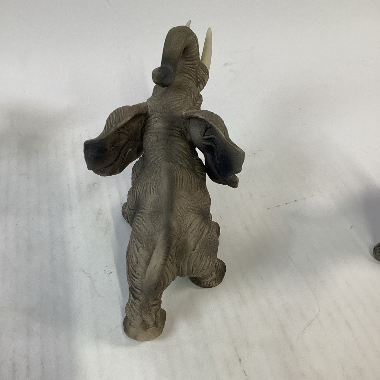 Lot Of 3 - 2 Bull Elephant Figurines & 1 Candle