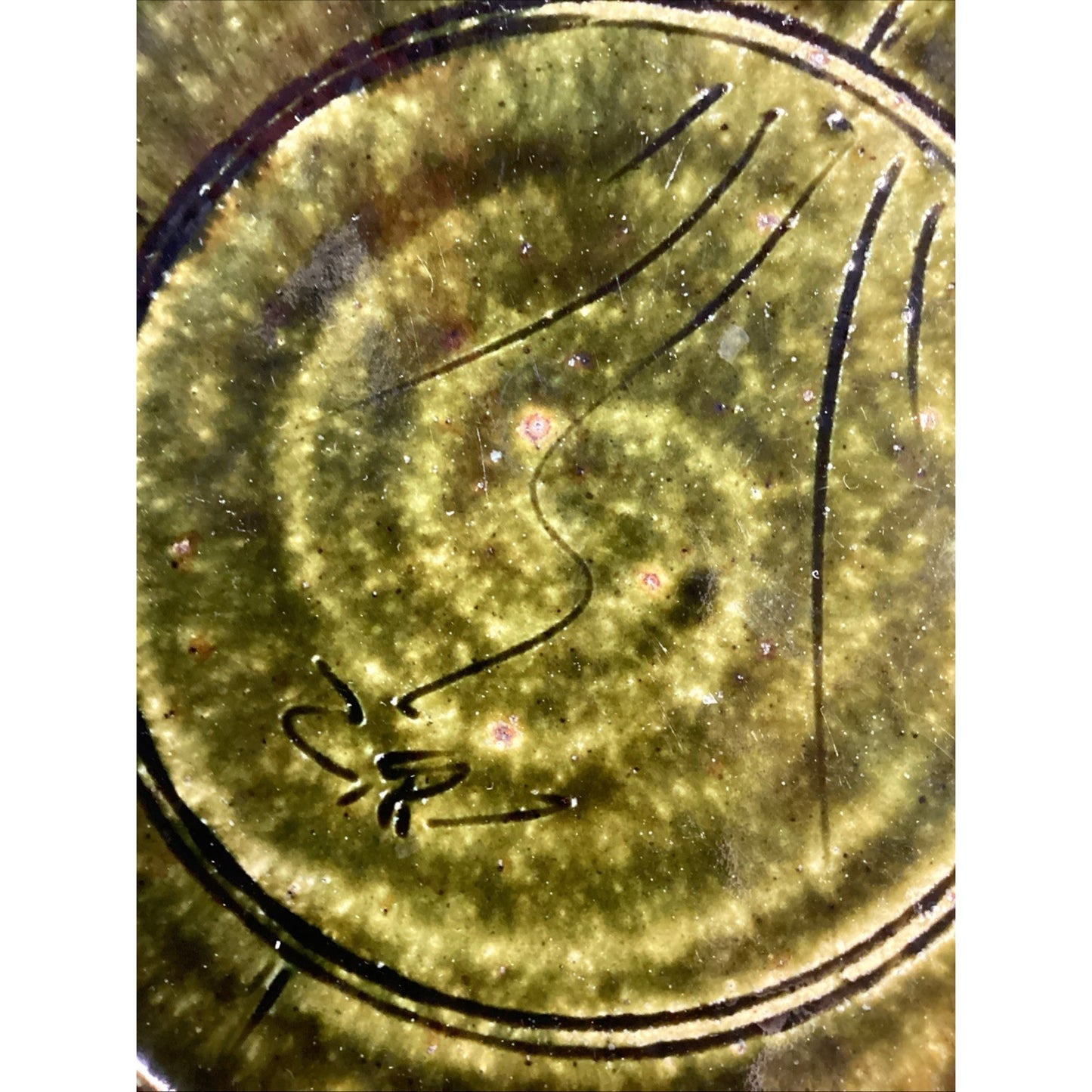 Handmade Hand Painted Dark Green Soup Salad Bowls - 8.25”D