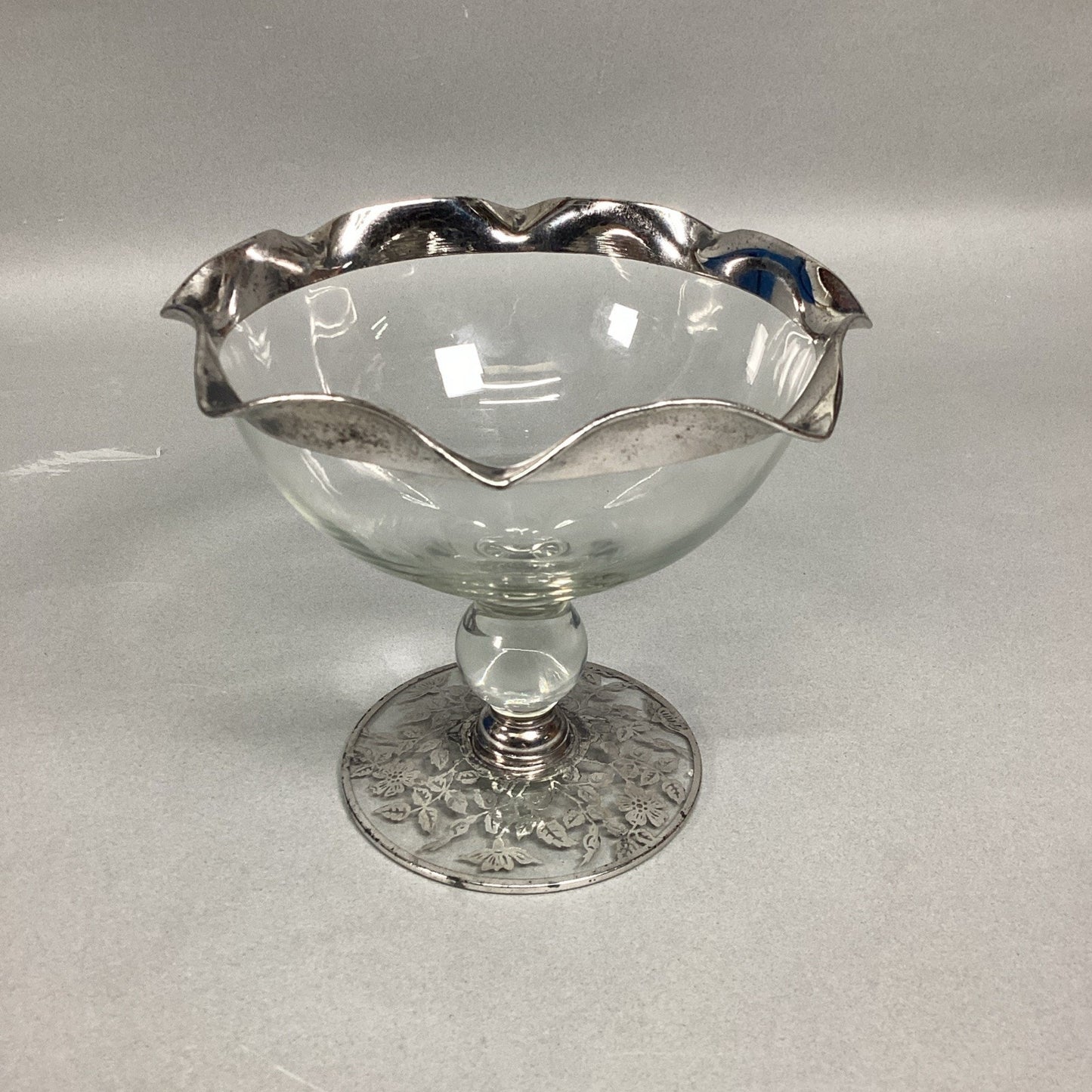 Silver City Glass Compote Bowl Jelly Jam Candy Pedestal