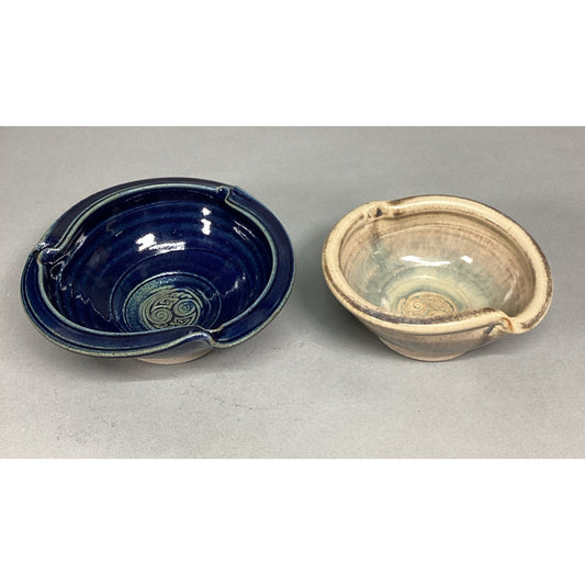 Set Of 2 - Celtic Clays Studio Art Pottery Handmade Bowls - Ireland
