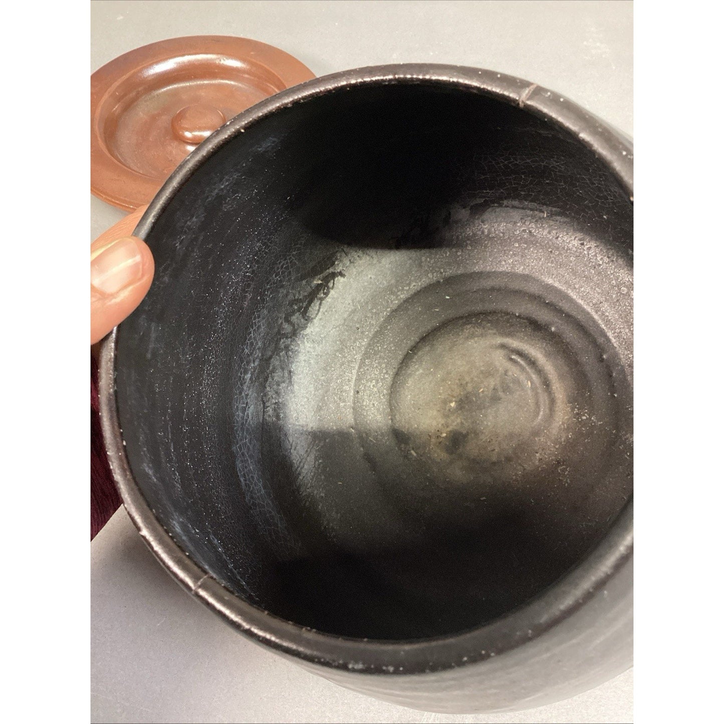Vintage Chinese Pottery Medicine/Tamping Pot With Lid - Signed