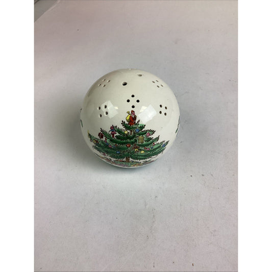 VTG Spode England Porcelain Christmas Pomander Ball, Ornament, Potpourri Ball
