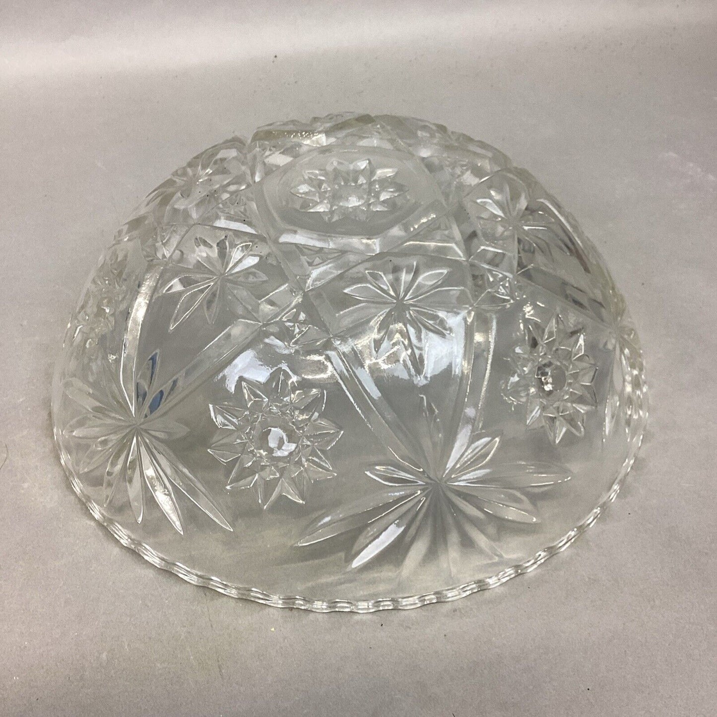 Set Of 2 Vintage Anchor Hocking Star Of David Glass Salad Fruit Bowl