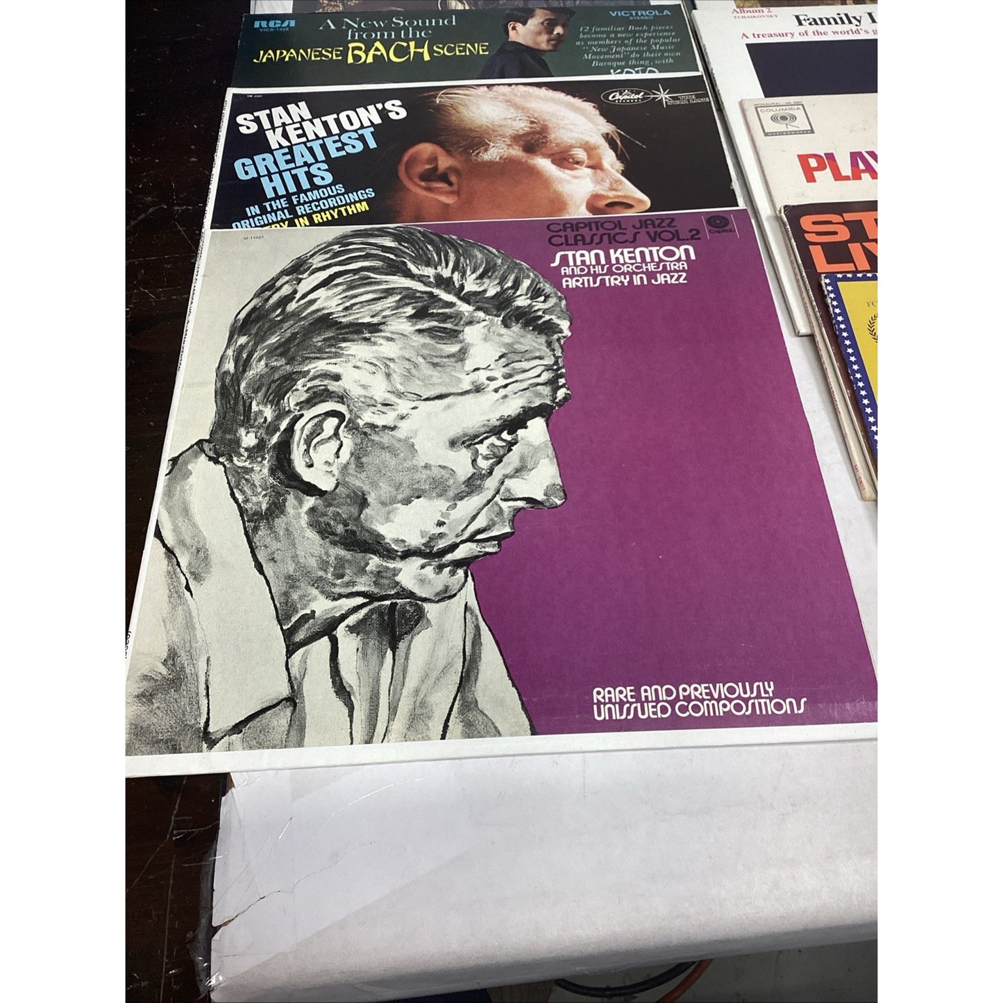 13 Vinyl Records - Tchaikovsky, Bach, Gershwin, Stan Kenton, Tommy Dorsey