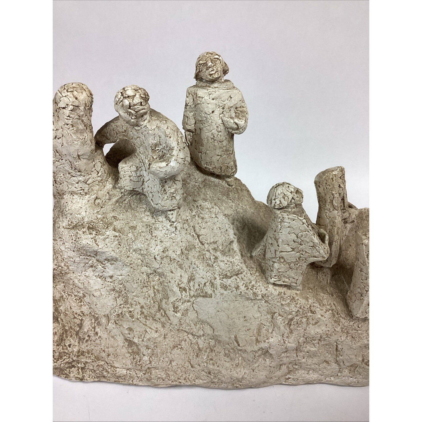 Austin Productions Vintage 1967 Menorah Judaica Large Clay Resin Statue - 21x14”