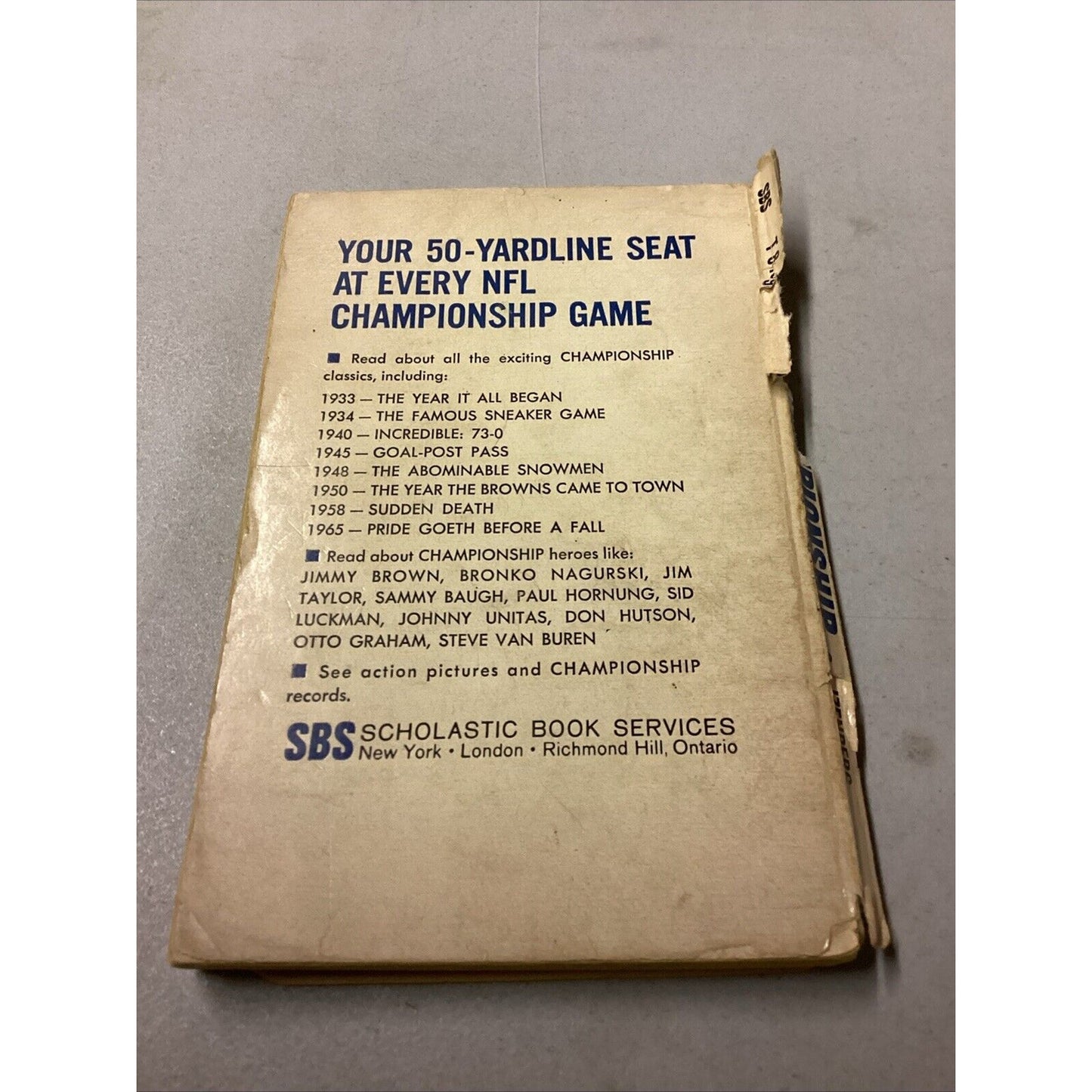 Championship: The Complete NFL Title Story - Jerry Izenberg - 1966