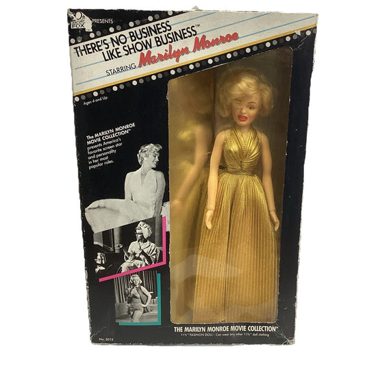 Marilyn Monroe Doll There's No Business Like Show Business Gold Dress - NOS