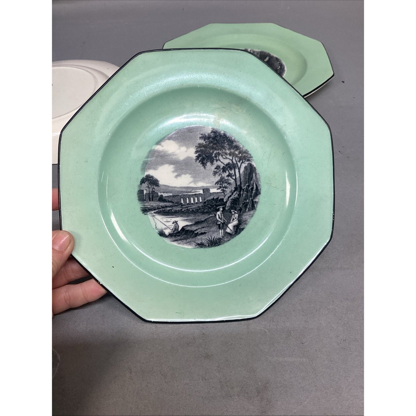 Wedgwood Etruria England Mint Green Decorative Plates