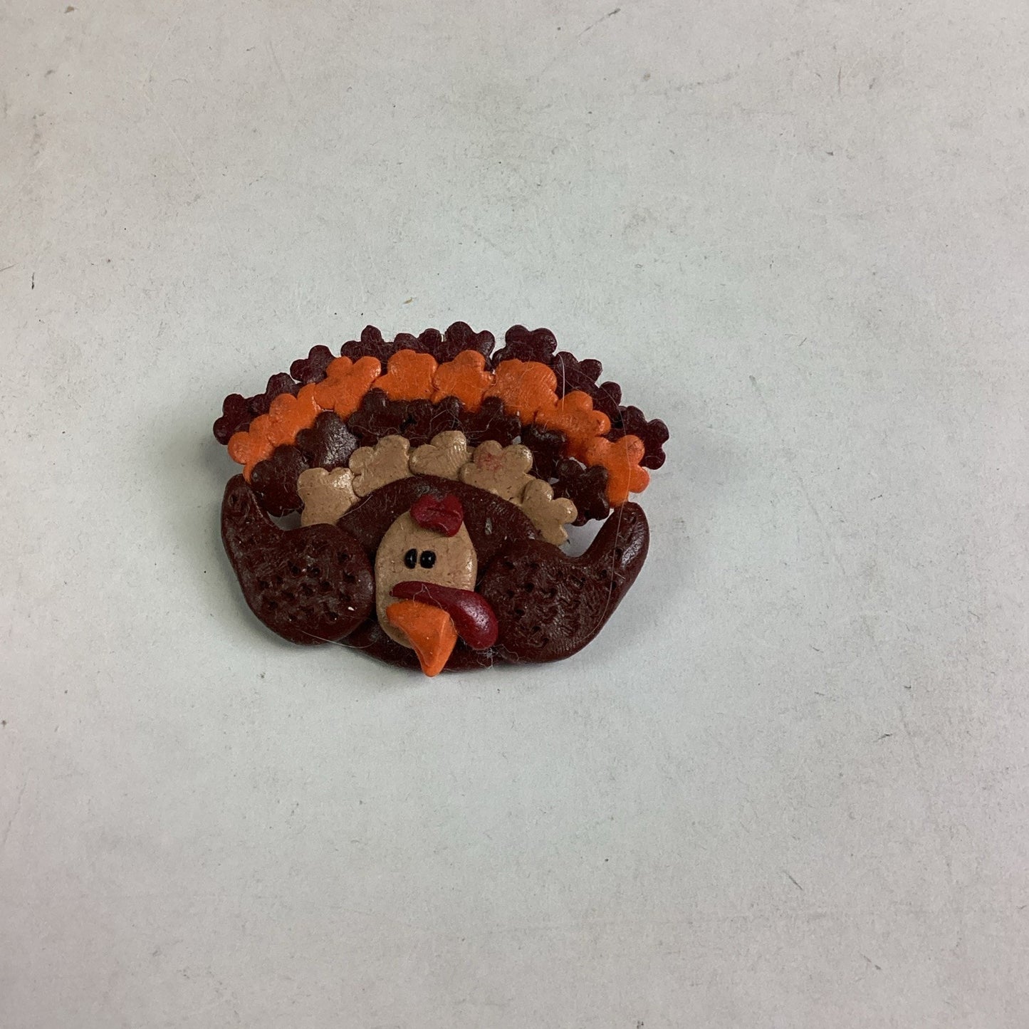 Wooden Handmade Doll, Handmade Turkey Pin & Hand Painted Eyeball Pottery
