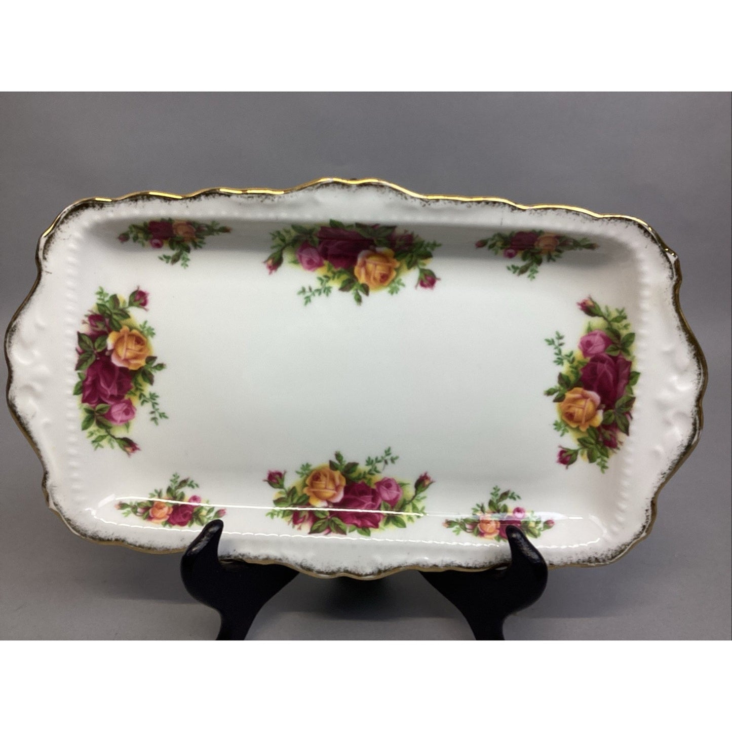 Royal Albert Bone China Old Country Roses Sandwich Tray - Made In England