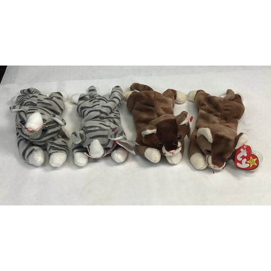 Lot Of 4 Ty Beanie Babies - Prance And Pounce Originals - New With Tags.