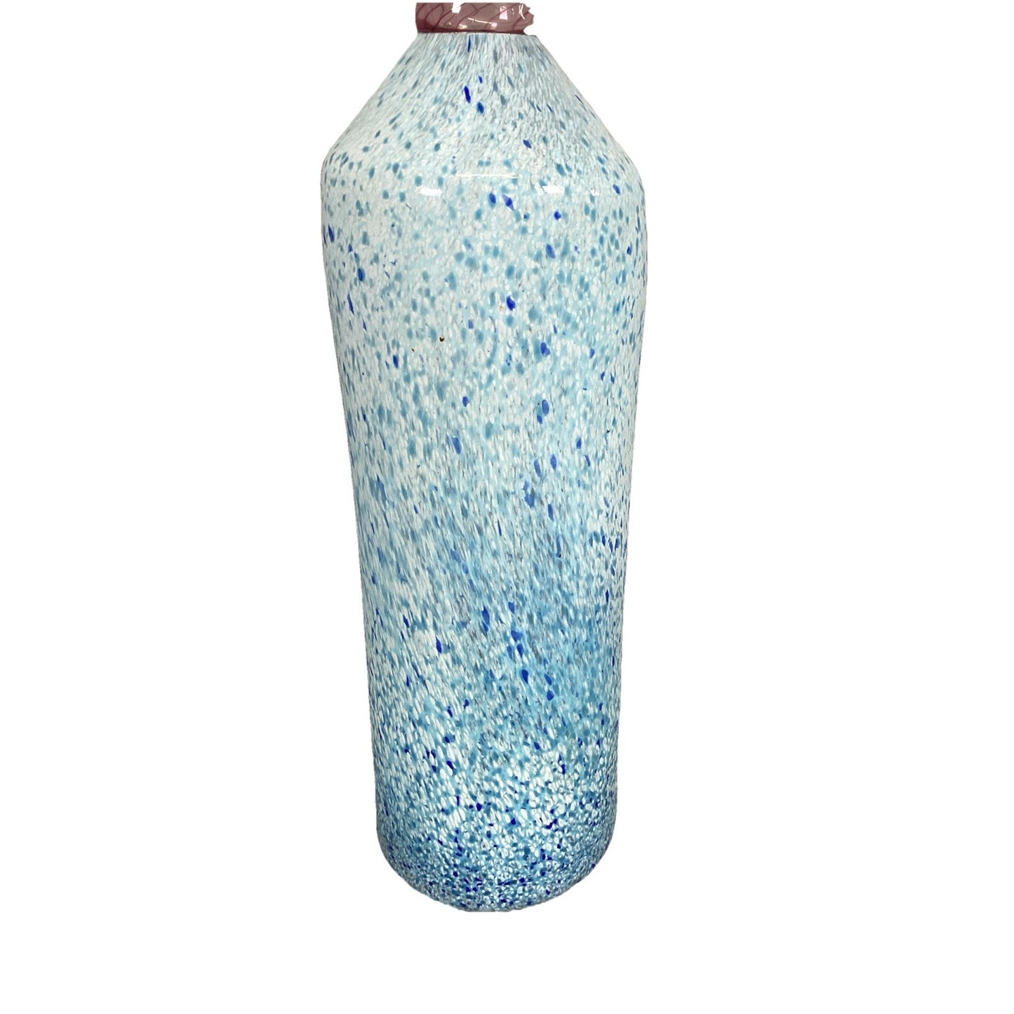 Handblown Speckled Blue Large Glass Decanter - 19”H