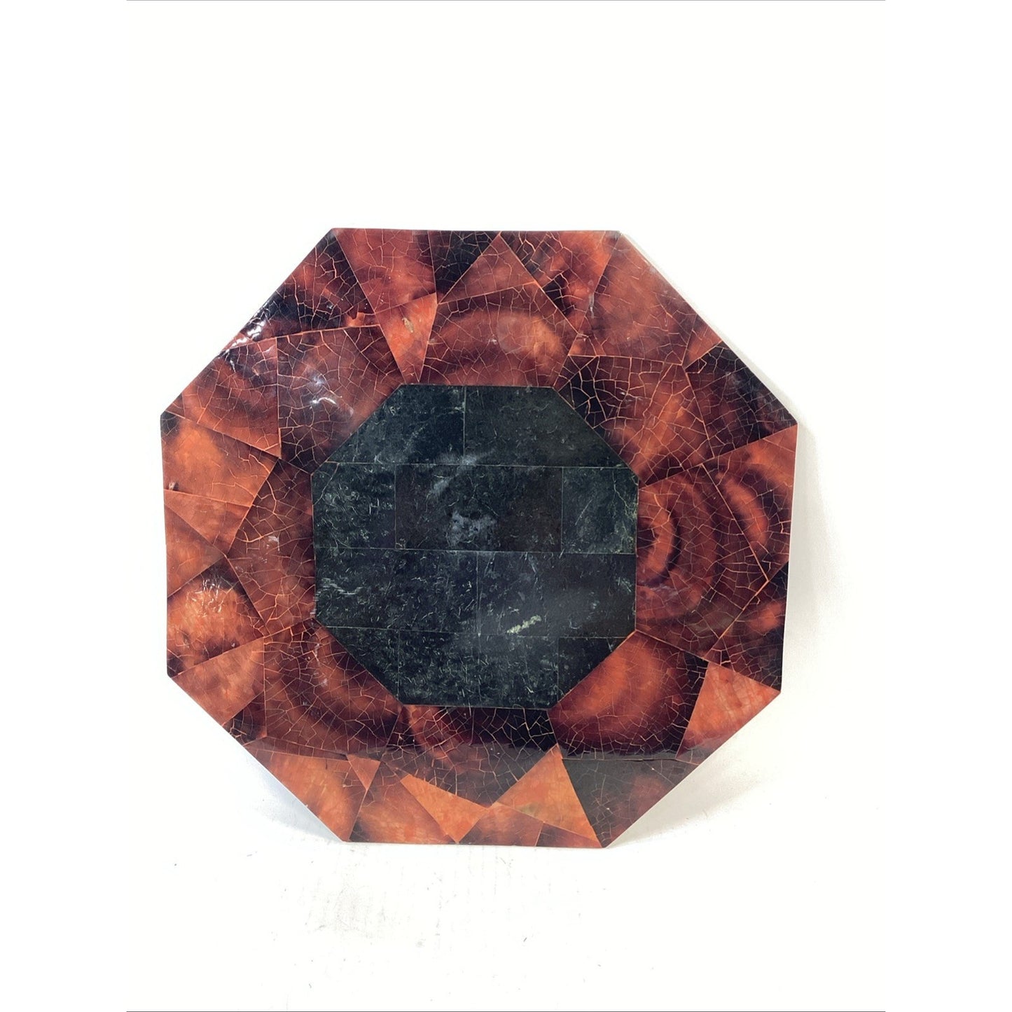 Octagonal Shaped Faux Marble Charcuterie Cheese Board - 15” - Felt Backing