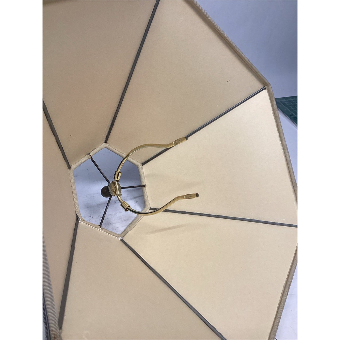 Vintage Textured Hexagon Lamp Shade - 8.5”Hx16.5”D