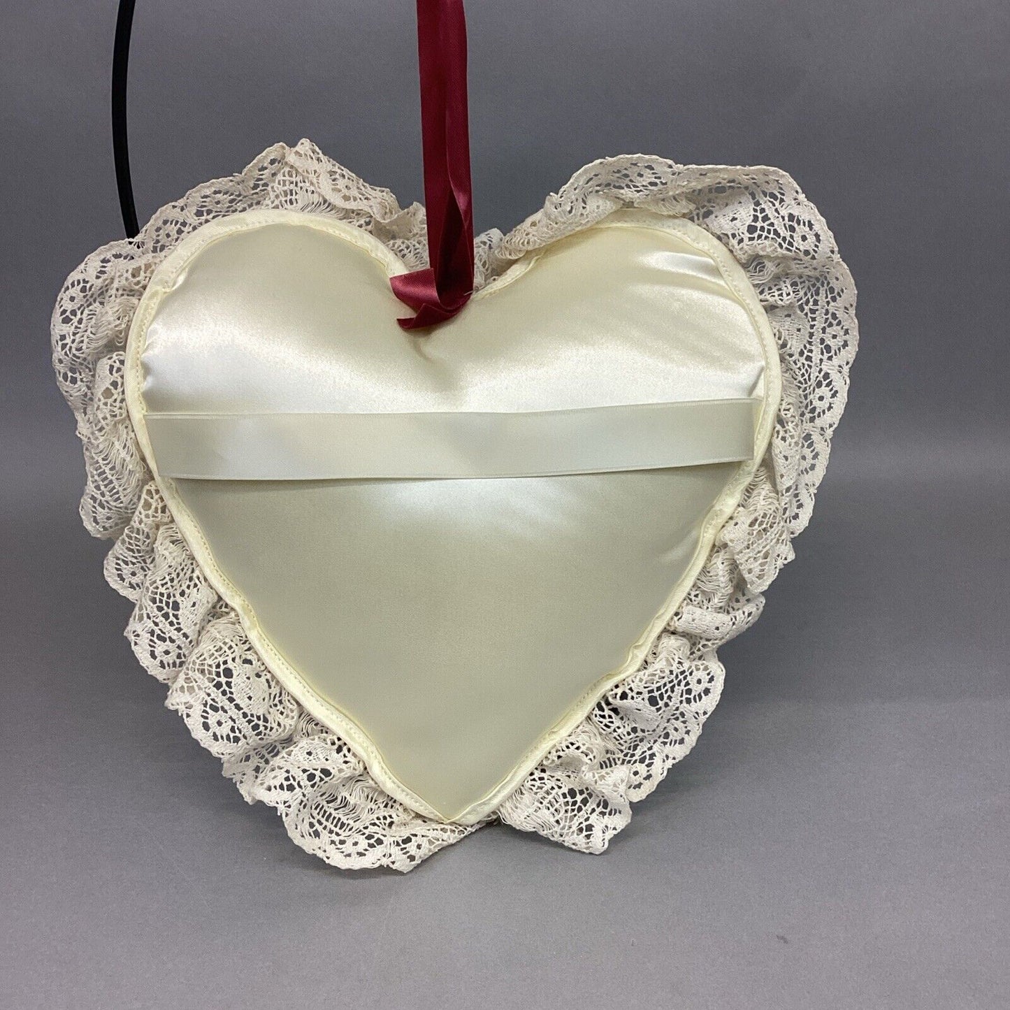 Vintage Plush Off-white Heart Decoration
