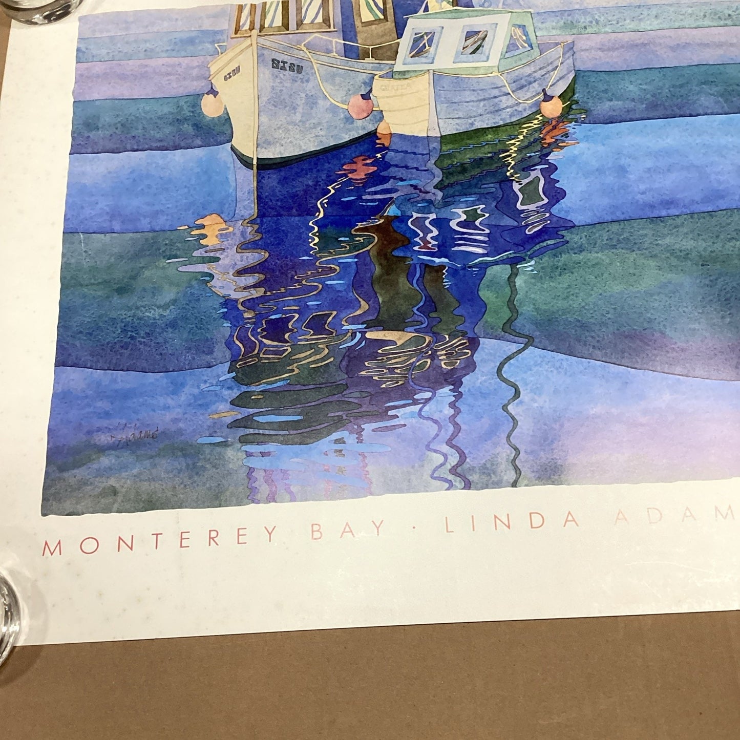 Linda Adams Kessler Monterey Bay Boats Poster - 26x19.25”