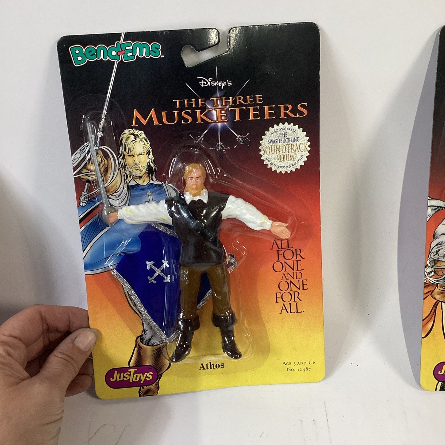 VTG 1998 Bend-Ems THREE MUSKETEERS 3 Pc. Action Figure Set by Just Toys, New
