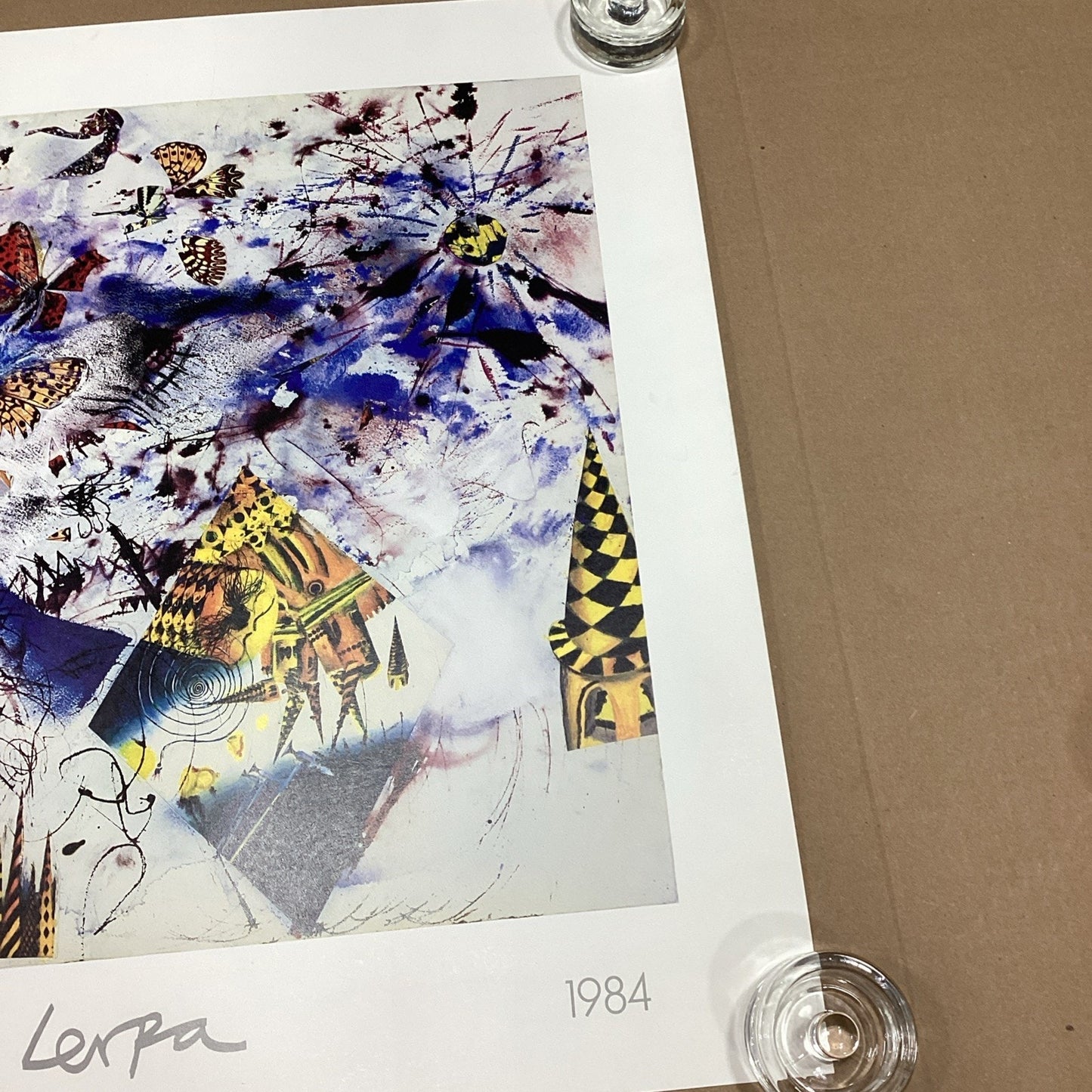 Veile 1984 Butterflies Art Poster Print - 27.5x24.75”