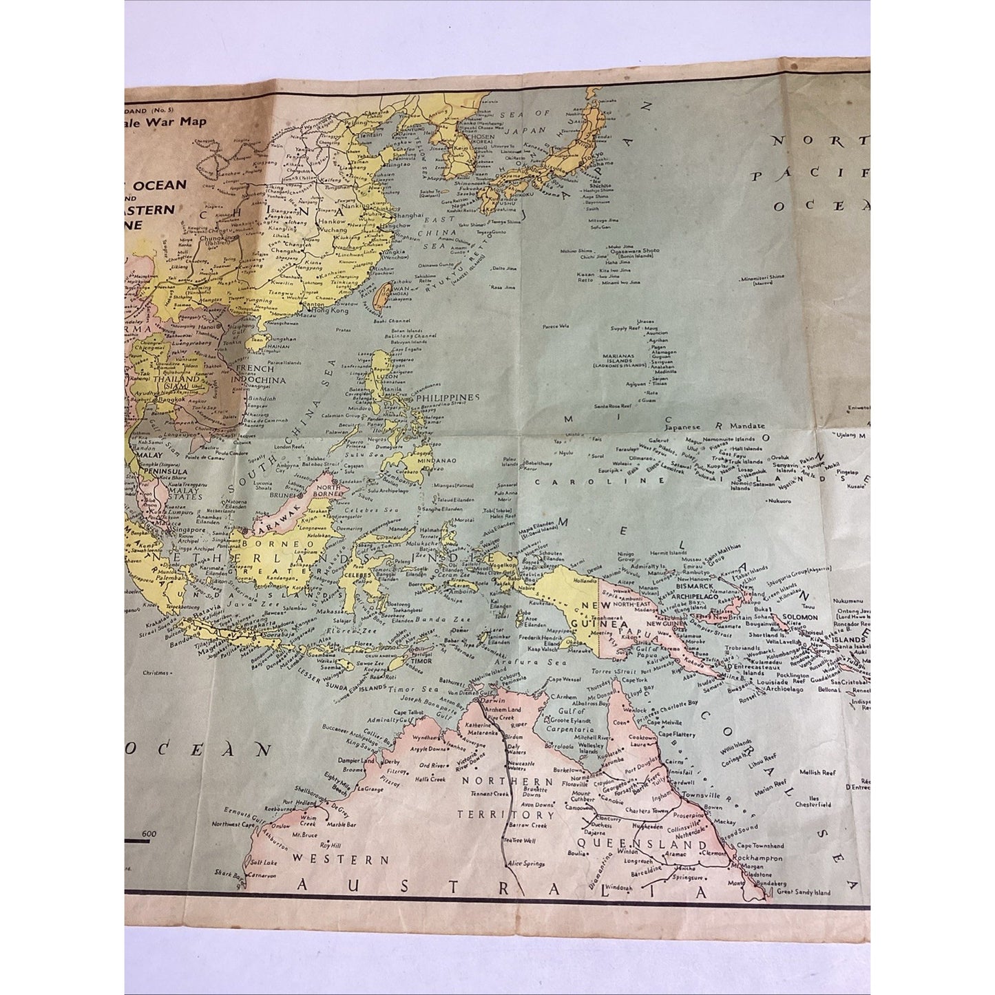 The Riddle Of The Pacific Jig-Saw Puzzle W/ Large Scale War Map - 1944