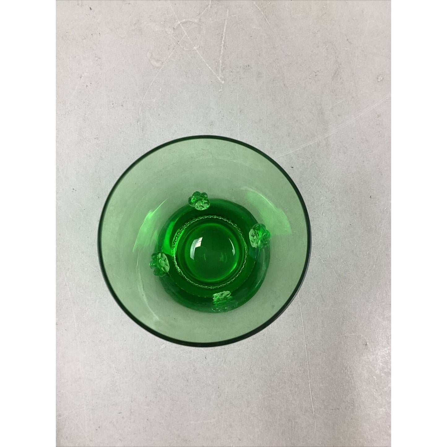 Theresienthal Bacchus Rosette Green Wine Tumbler Rock Glass - 3.5”x3”