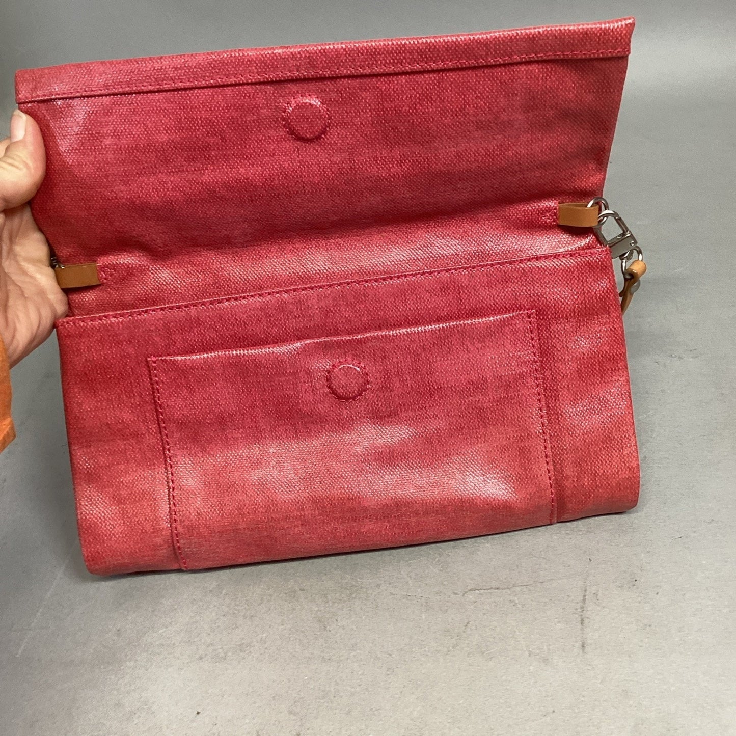 Kenneth Cole Genuine Leather Coral Purse Wristlet Clutch