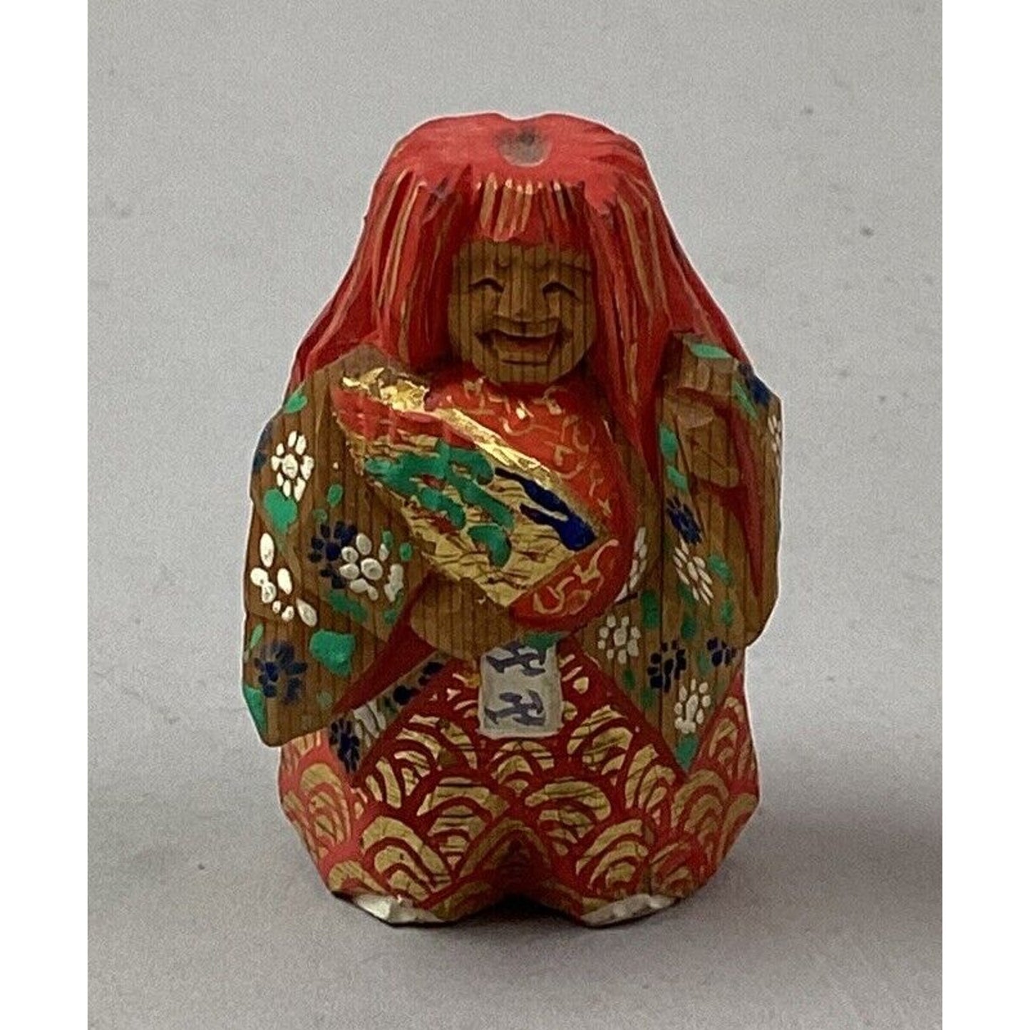 Antique Japanese Hand Made Wooden Doll - 2.5”