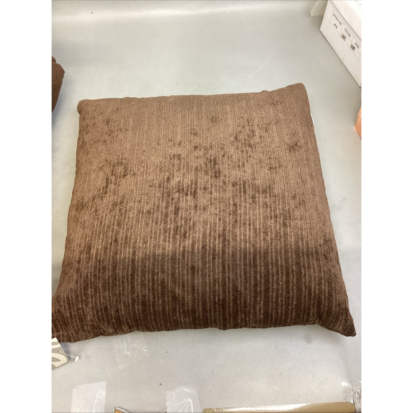 2 Large Plush Brown Suede Accent Pillows & 1 Spencer Feather Filled Pillow