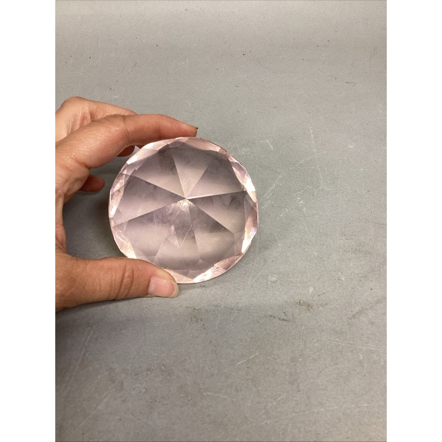 Light Pink Diamond Shape Paperweight - 3x2”