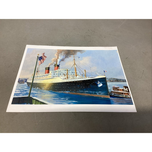 Isle De France Ship Art Poster Print - 11x8.5” & 1 News Article
