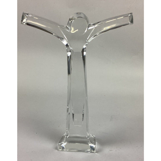 Val Saint Lambert Crystal Crucifix - 10 7/8” - Made In France