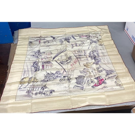 Women’s Silk Scarf Featuring 1914 Paris, France - 32x32”