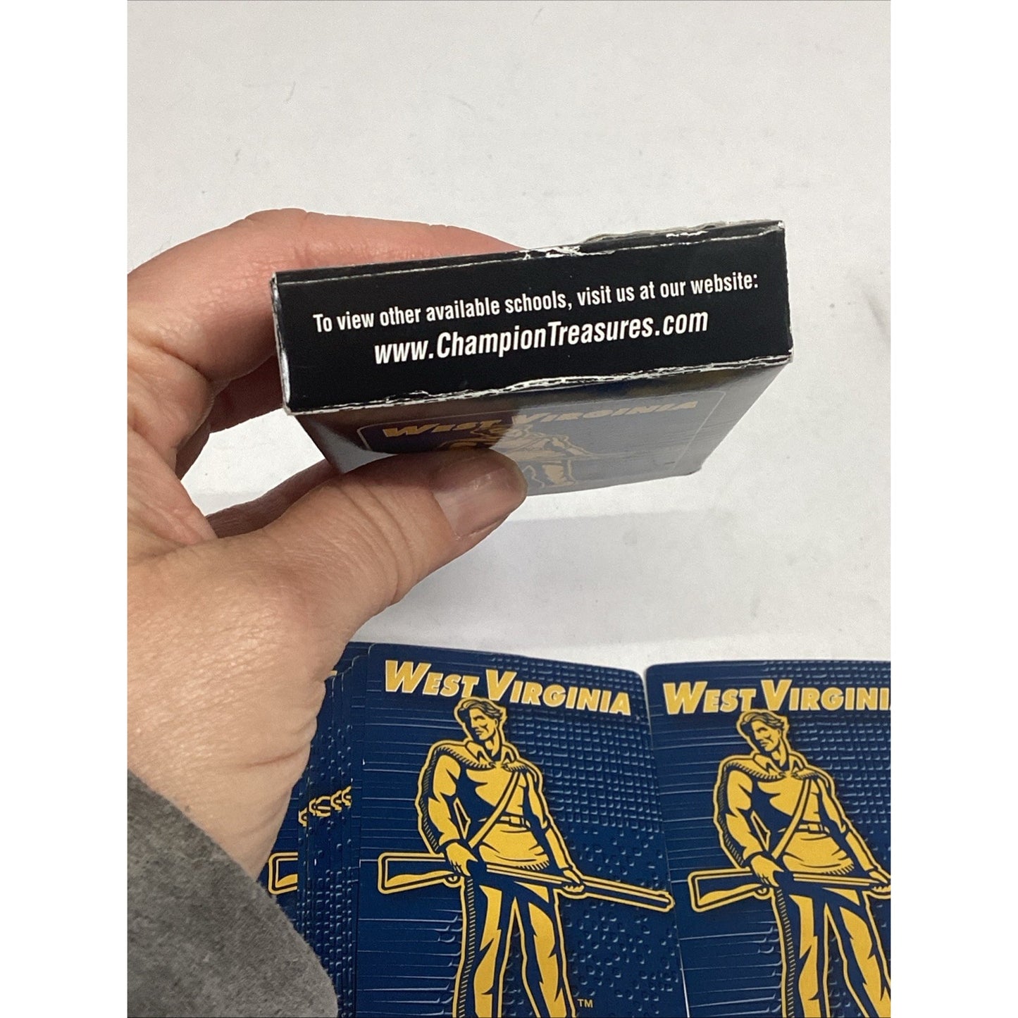 Champion Treasures Team Spirit West Virginia Mountaineers Playing Cards & Box