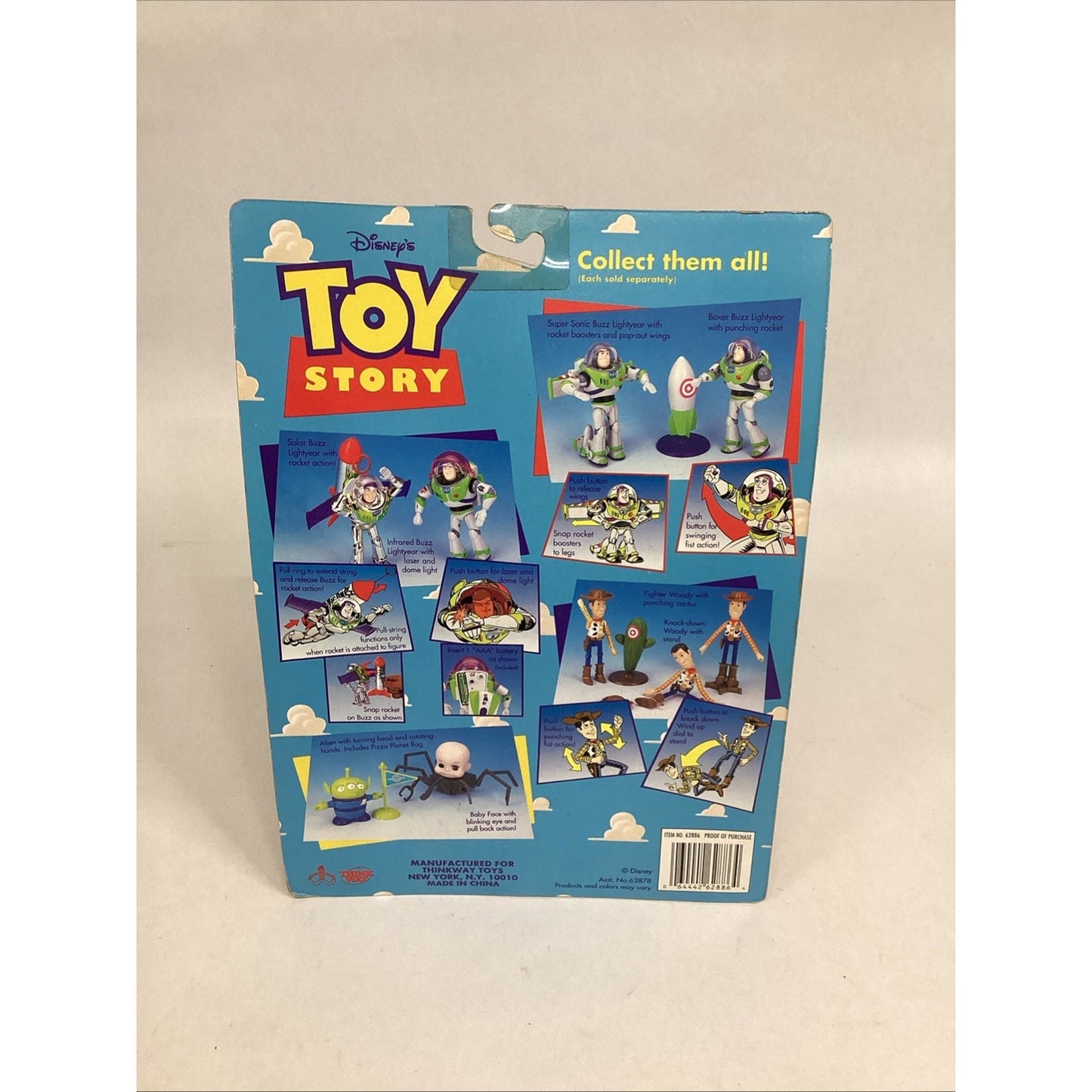 Disney TOY STORY Alien Vintage Action Figure Thinkway Toys Pixar 1995 Sealed