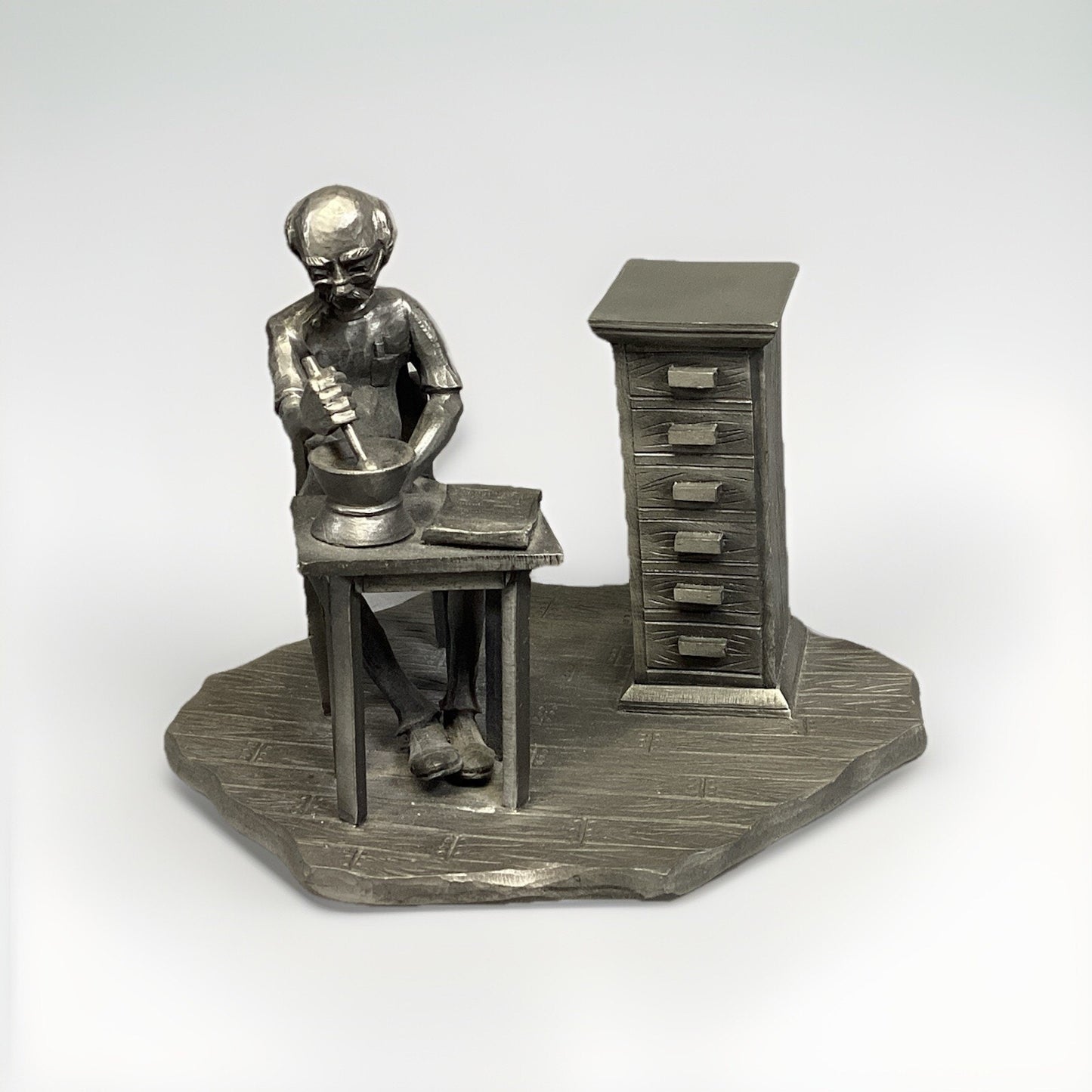 Heritage Pewter Apothecary Compounding Pharmacist Figurine, 3 1/2" Tall