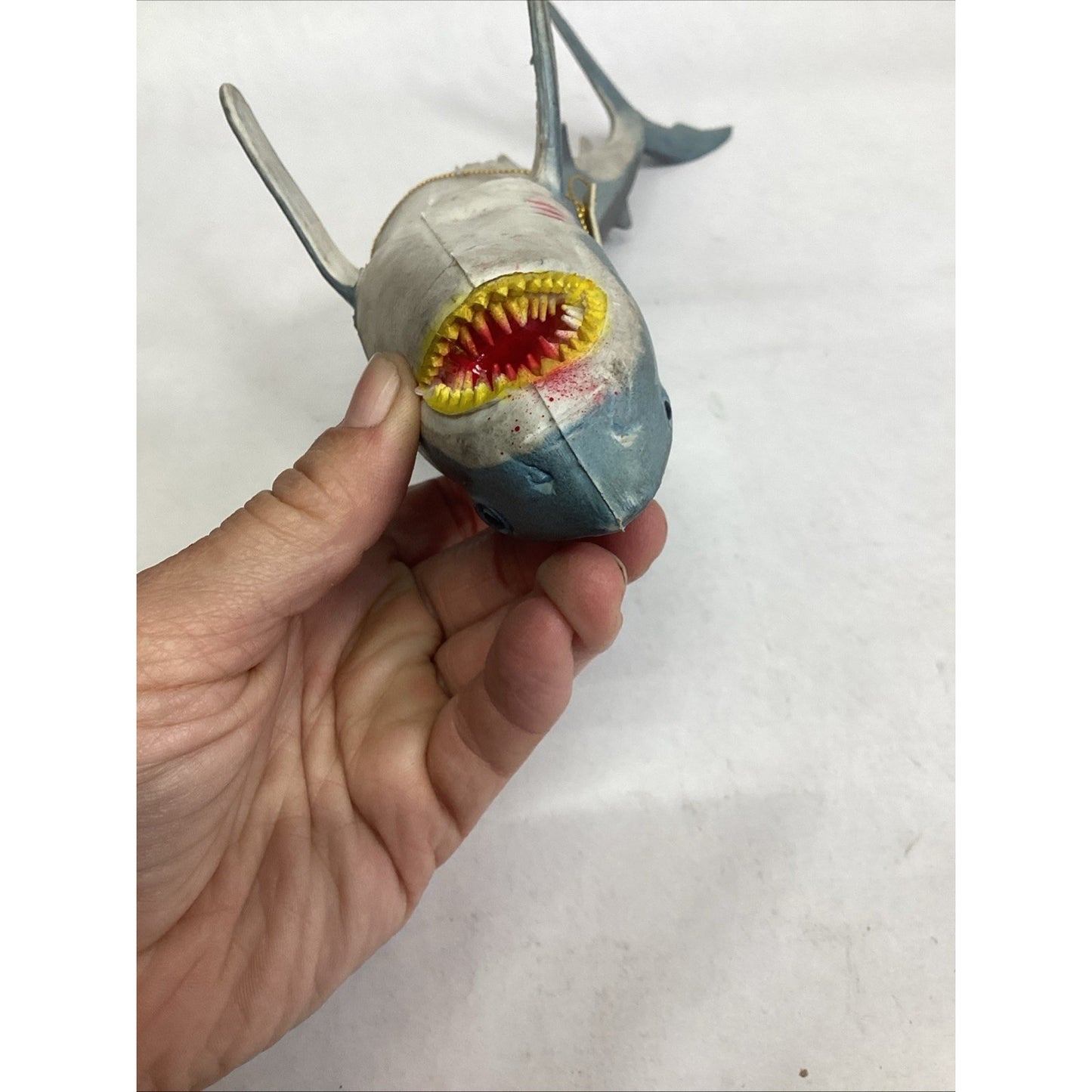 Vintage 1995 Rubber Great White Shark Toy - #10084 - 13”L