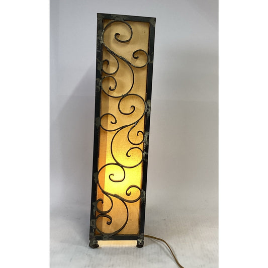 Vintage Illumination Station Table Or Floor Lamp W/ Iron Gate Finish - 24.75”H