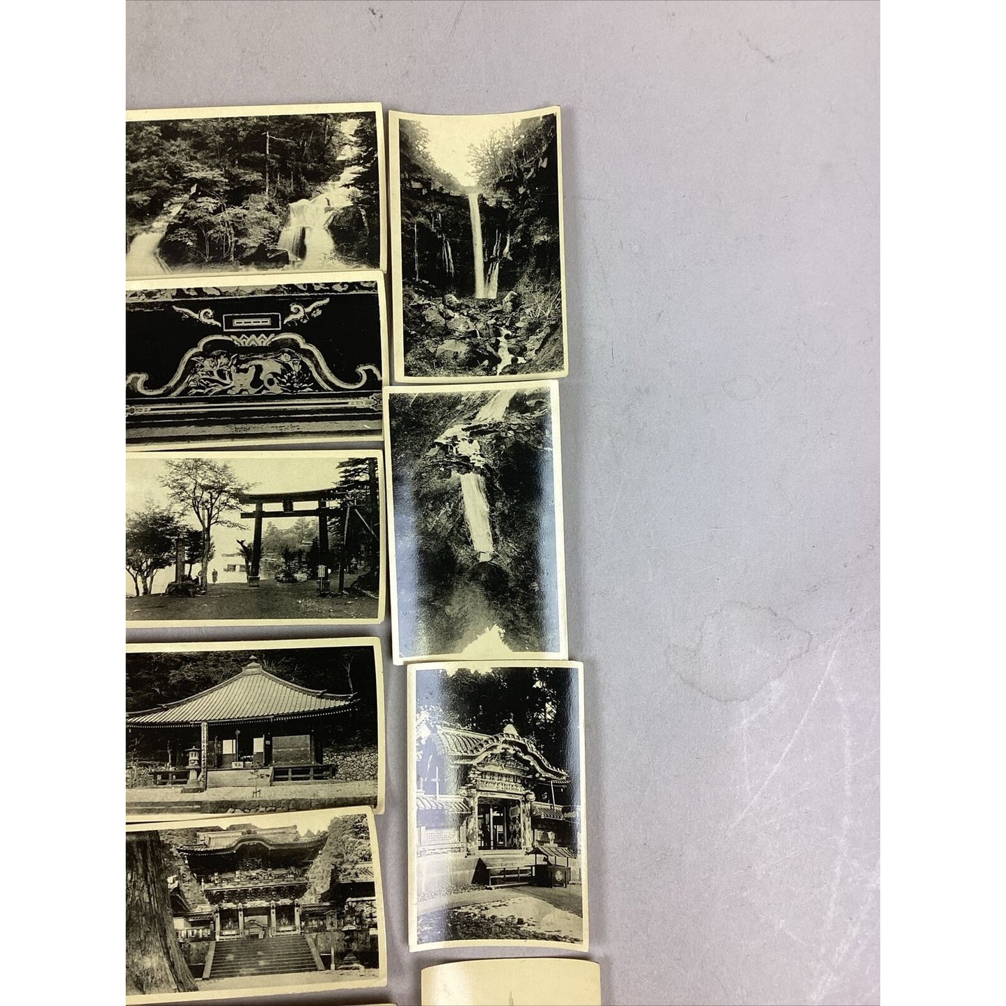 Set Of 21 Vintage Miniature Black And White Japanese Photos - Nikko