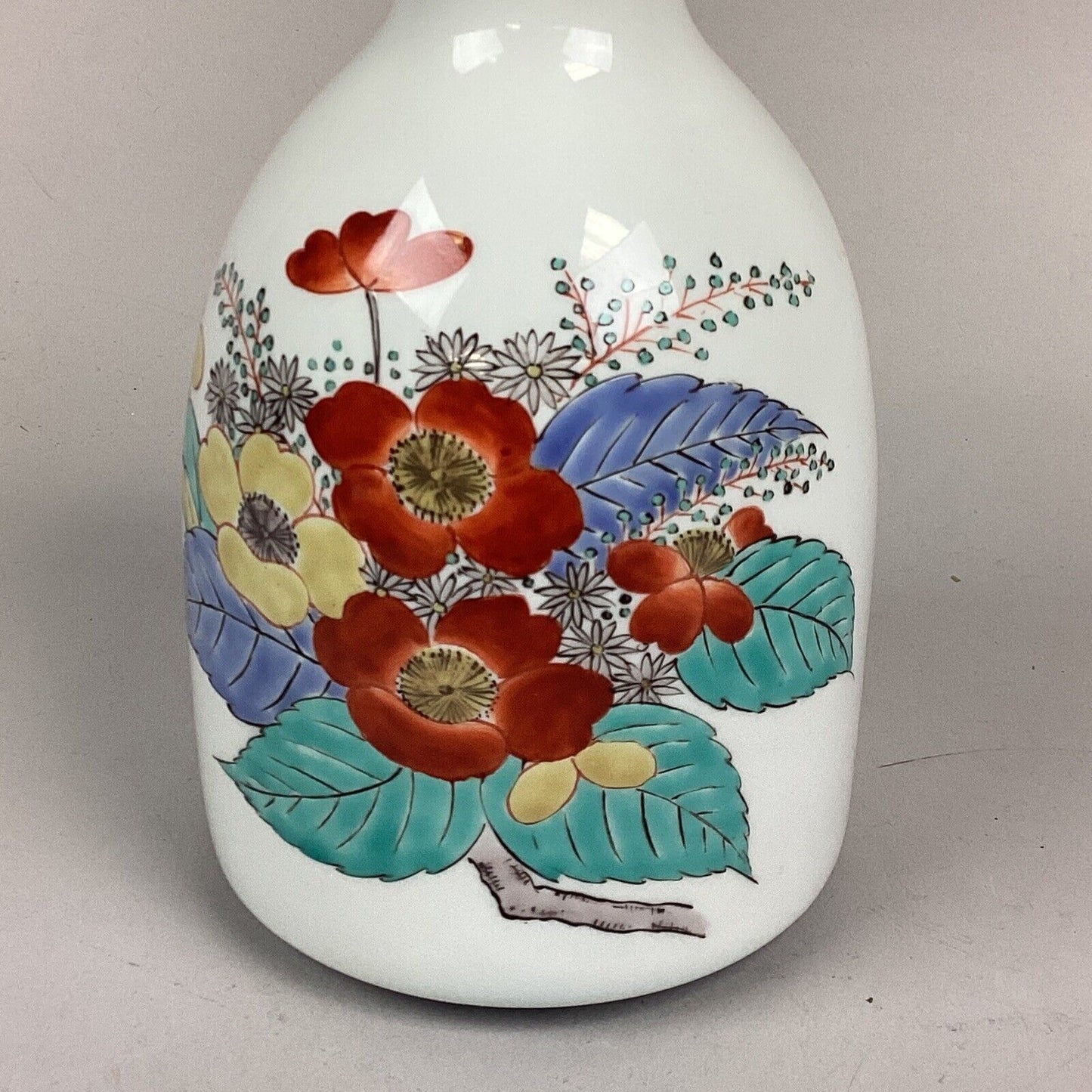 Vintage Hand Painted Porcelain Japanese Vase - 8”