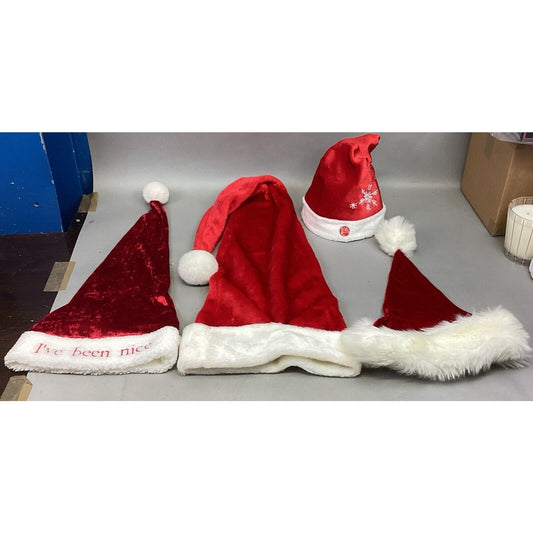 Set Of 4 Different Lengths Santa Hats Including AElectronic Musical Dancing Hat