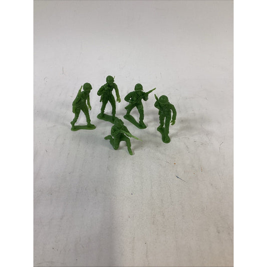 5 Vintage MPC Toy Soldier Green Russian WWII Army Men
