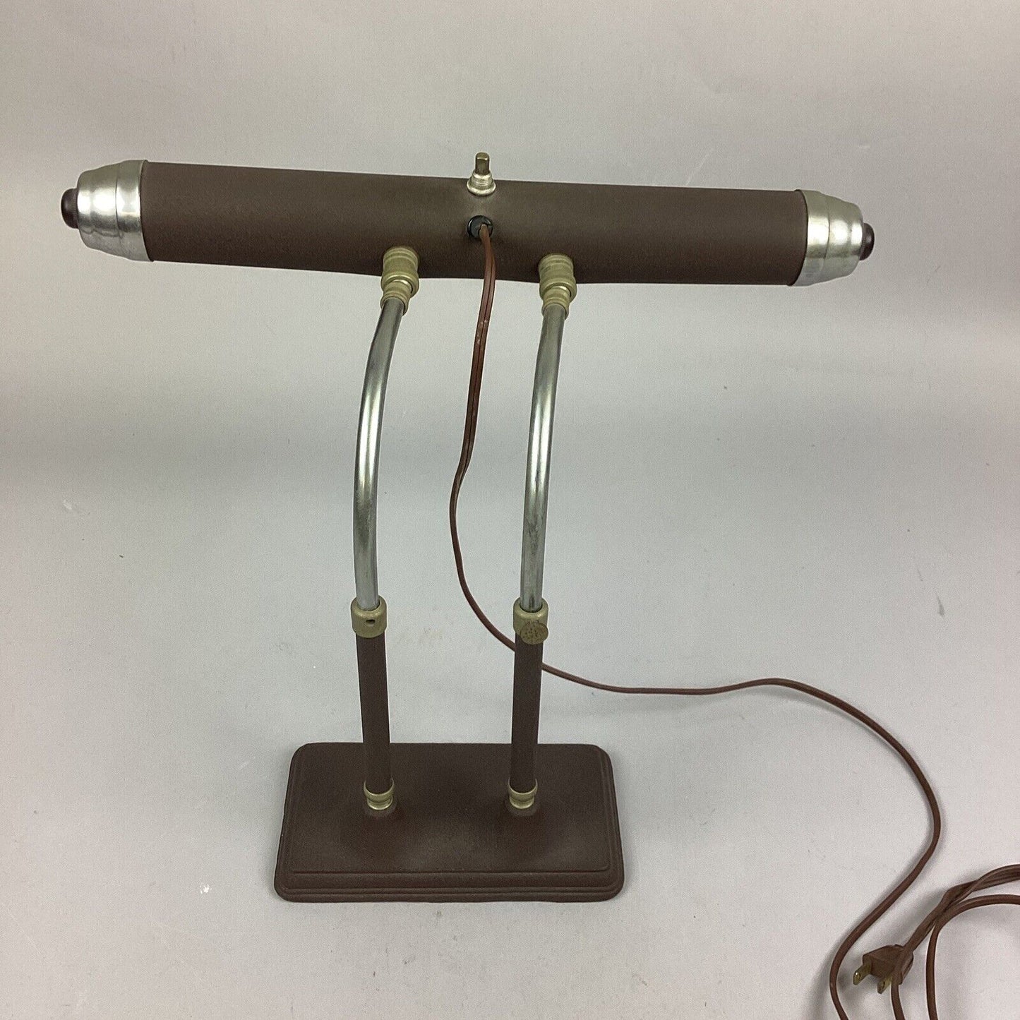 1940’s Articulated Industrial Metal Fluorescent Desk Lamp - 12.25”H