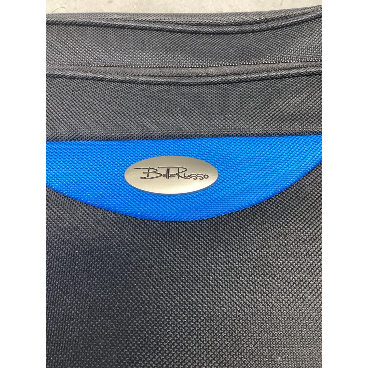 Bella Russo Travel Bag 2 Compartments - Black & Blue - 16" x 11"