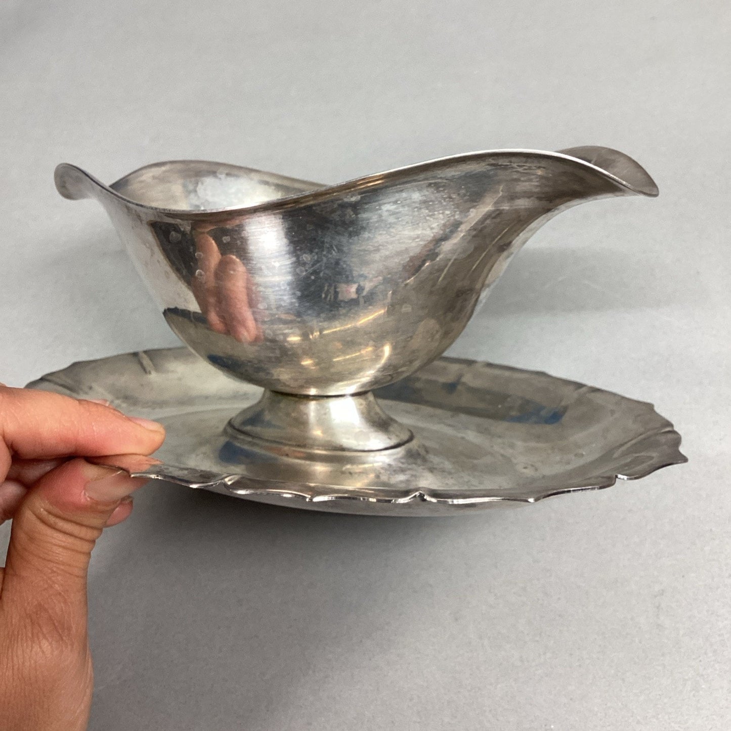 Early American International Silver Company Gravy Boat - 8x5.5”
