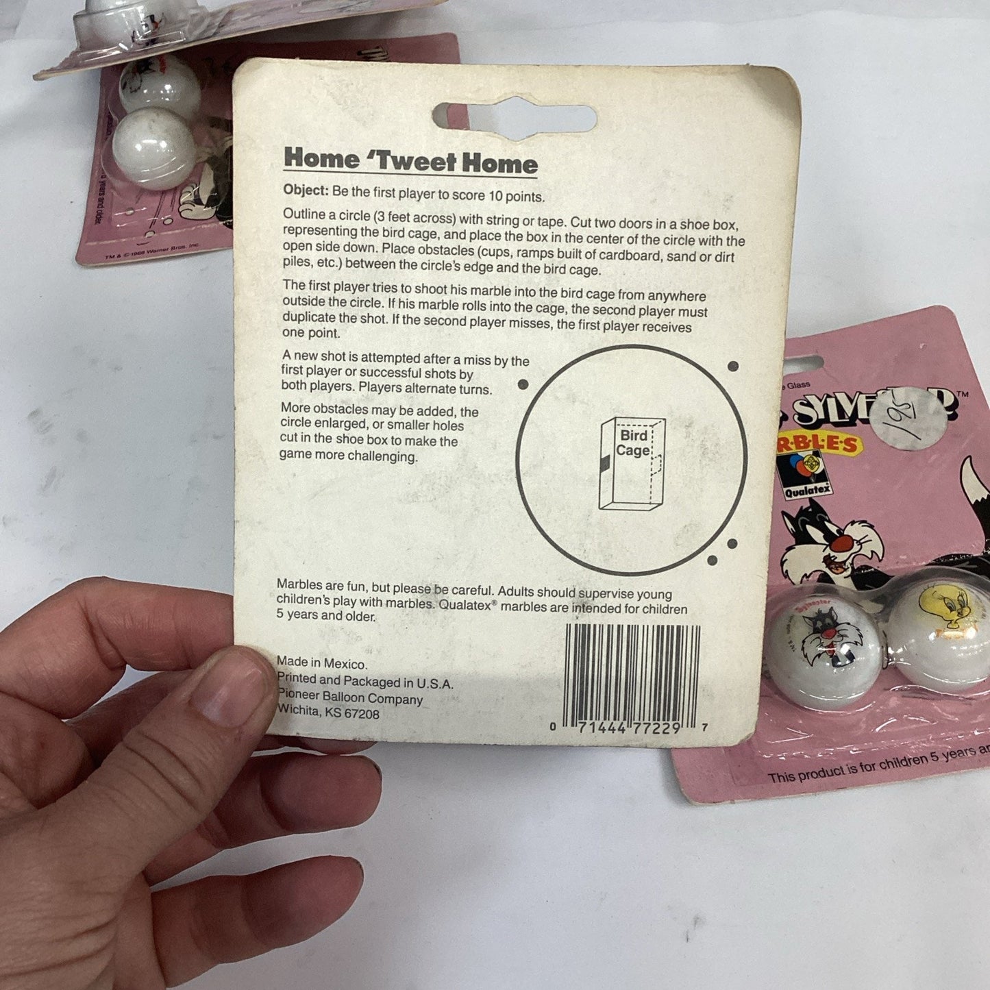 Lot Of 6 - 1988 Tweety & Sylvester Home Tweet Home 100% Pure Glass Marbles