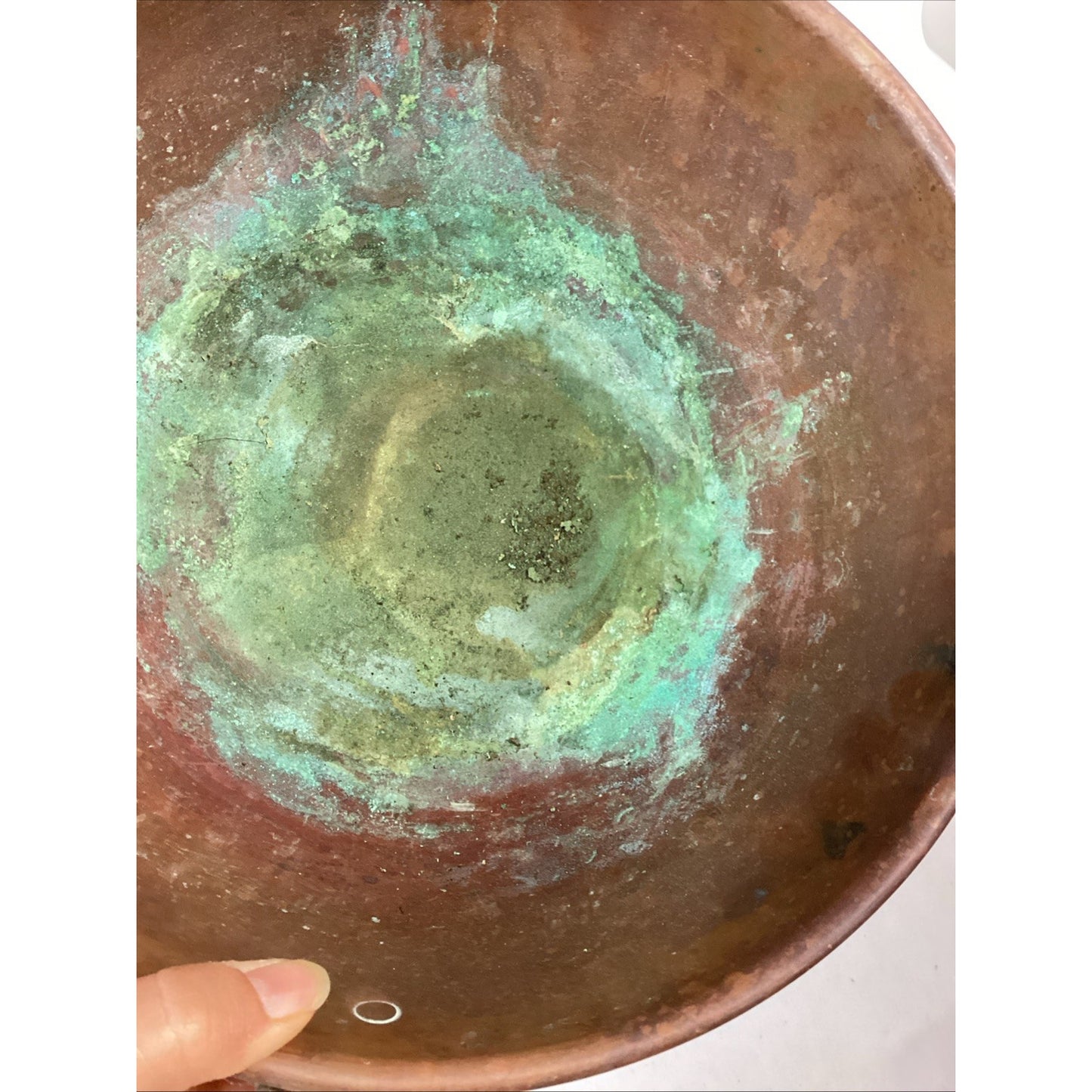 Vintage Copper Mixing Bowl w/ Brass Ring (Rolled Edge) 10.5”x5.5”