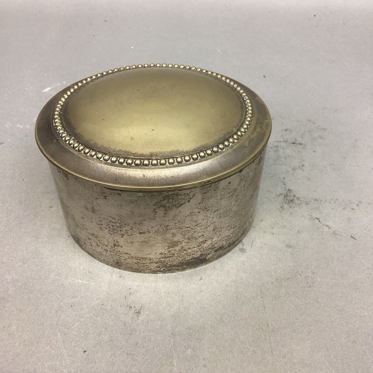 Vintage Silver Plated Trinket Jewelry Box - 2.25”Hx4.75”D - Made In India