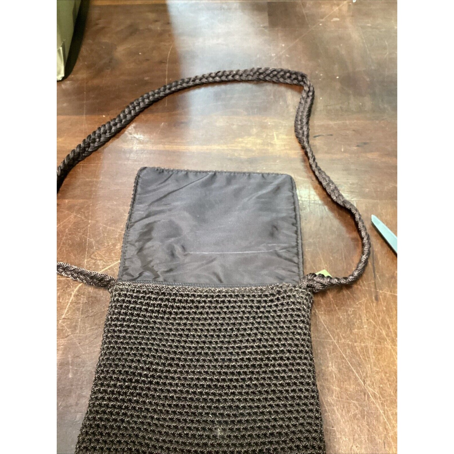 THE SAK Brown Crochet Crossbody Bag Purse